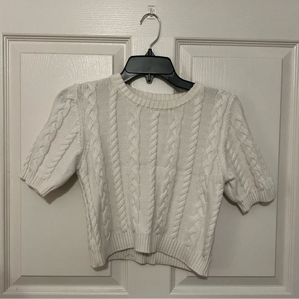 Cableknit Sweater Short Sleeve Top